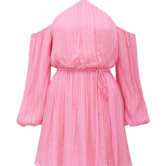 Nwt Ever New Anya Pink Cold shoulder mini dress - Picture 6 of 12